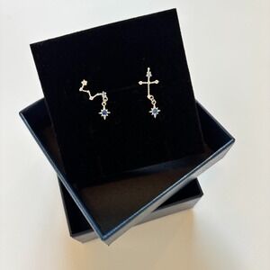 NEW 18K Gold Plated Sterling Silver Constellation Star Earrings New in Box Gift‎